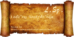 Leány Szofrónia névjegykártya